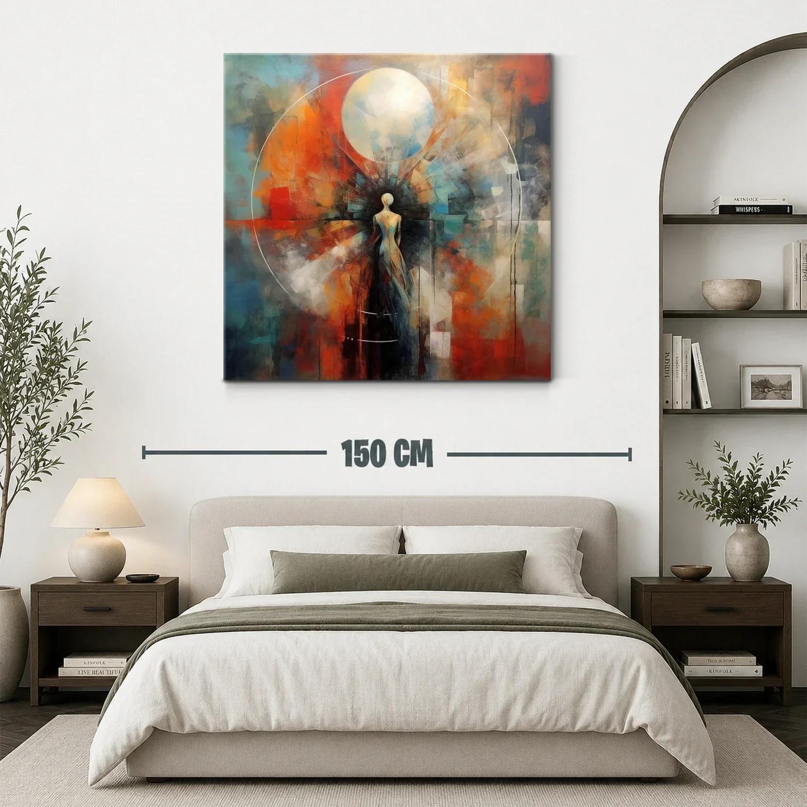 Figura humana abstracta con halo de luz y contraste vibrante — miniatura 3