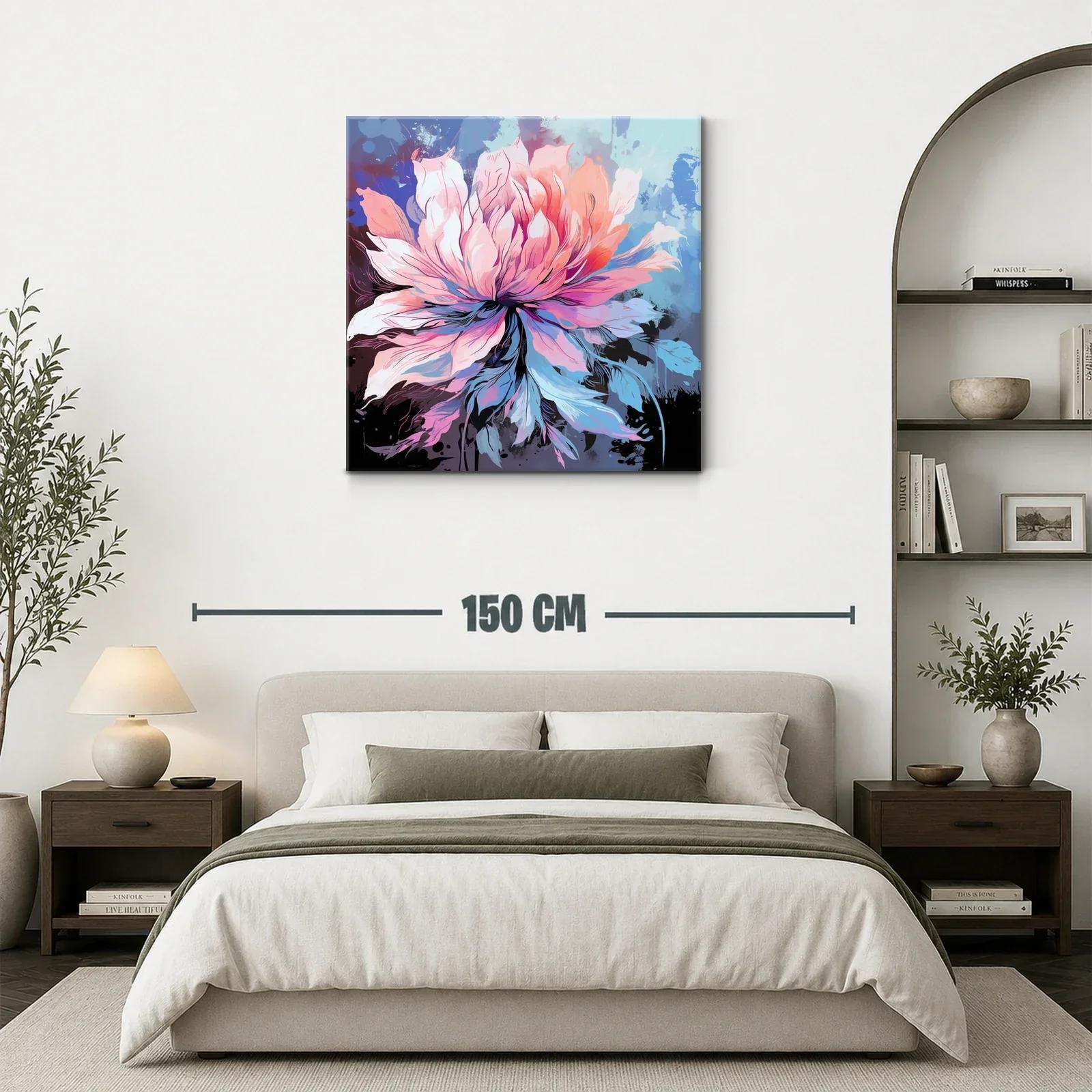 Flor de explosión cromática en tonos pastel y azules — miniatura 3