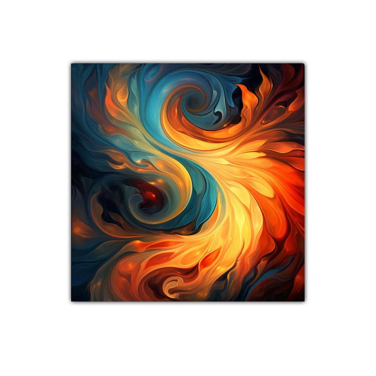 Cuadro decorativo con espiral de fuego y agua en movimiento — miniatura 1