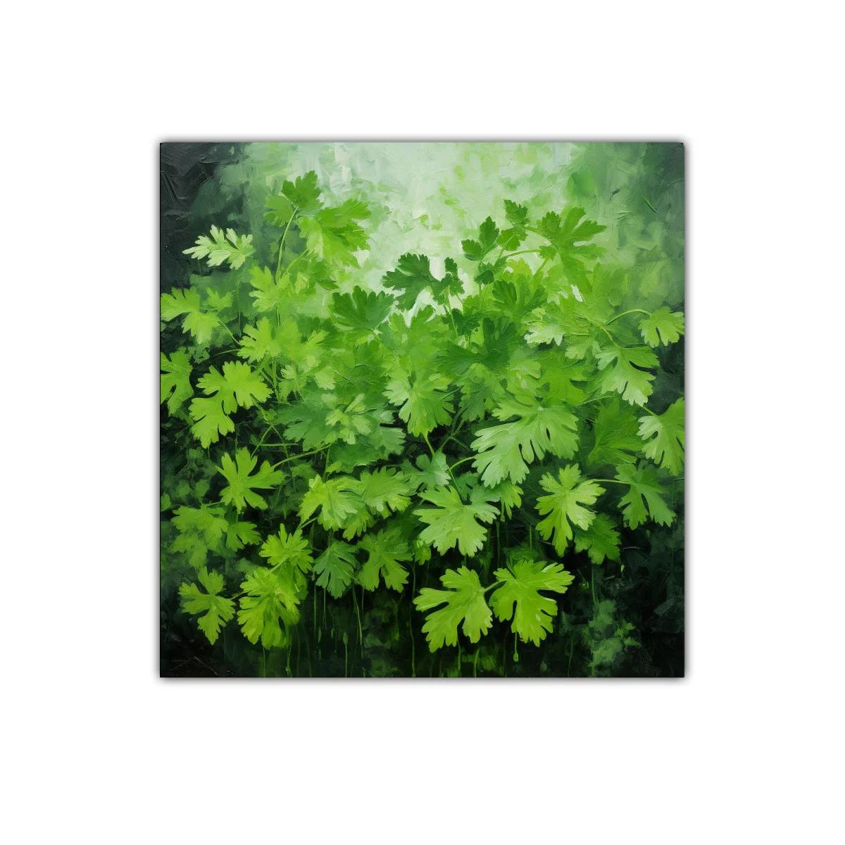 Cuadro decorativo con hojas verdes vibrantes y naturales — imagen principal