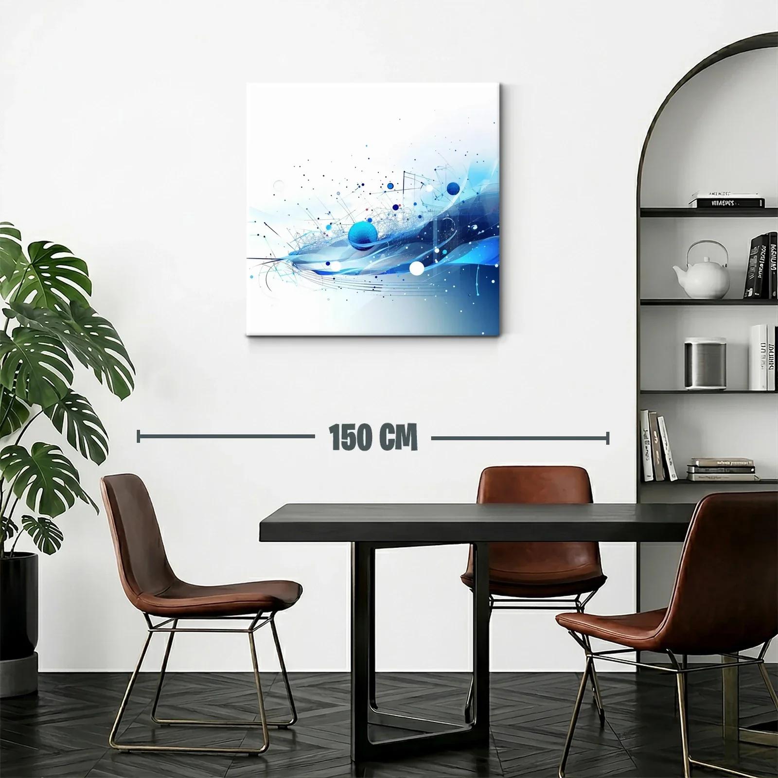 Composición abstracta en tonos azul y blanco dinámicos — miniatura 2