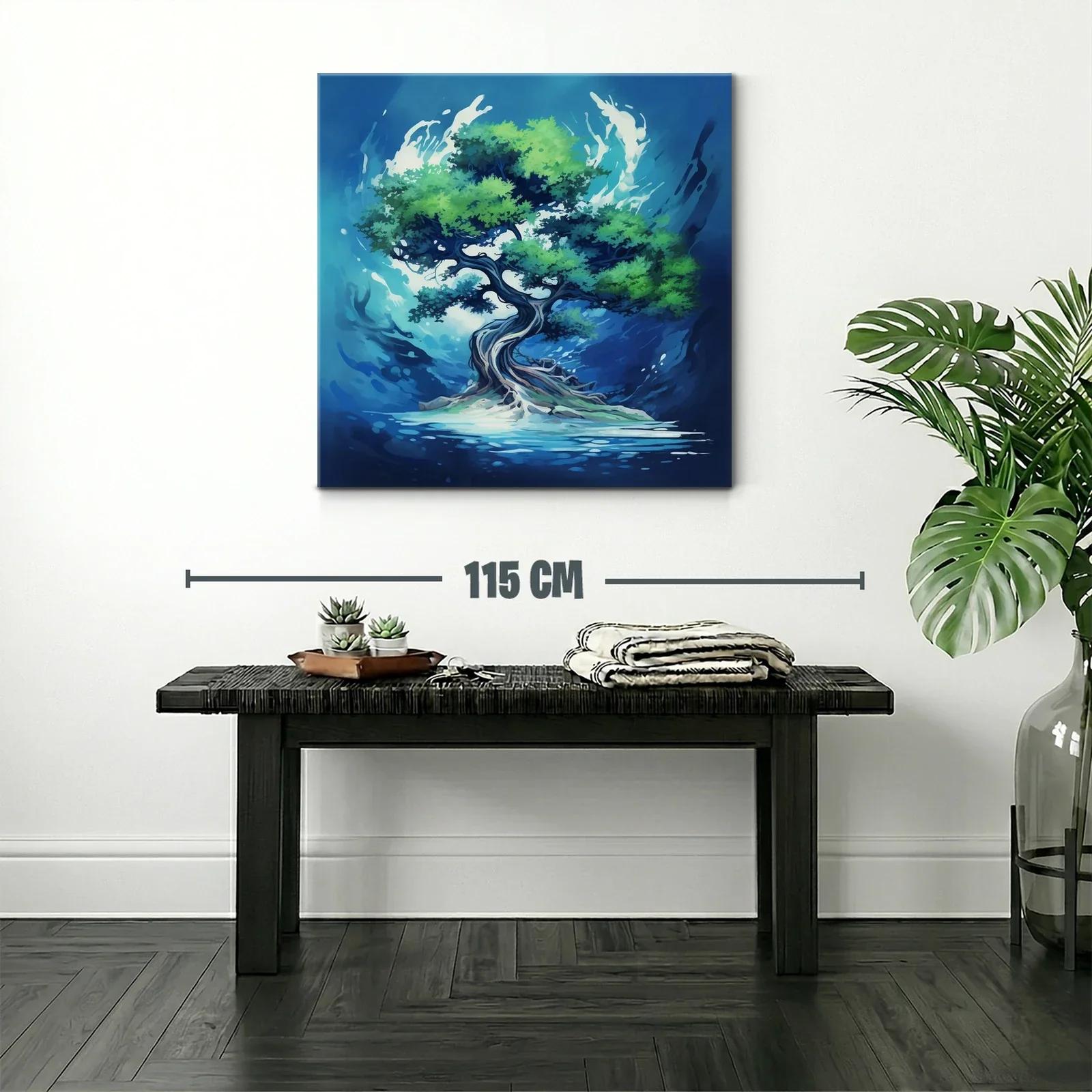 Árbol luminoso en vibrantes tonos azules y verdes — miniatura 2