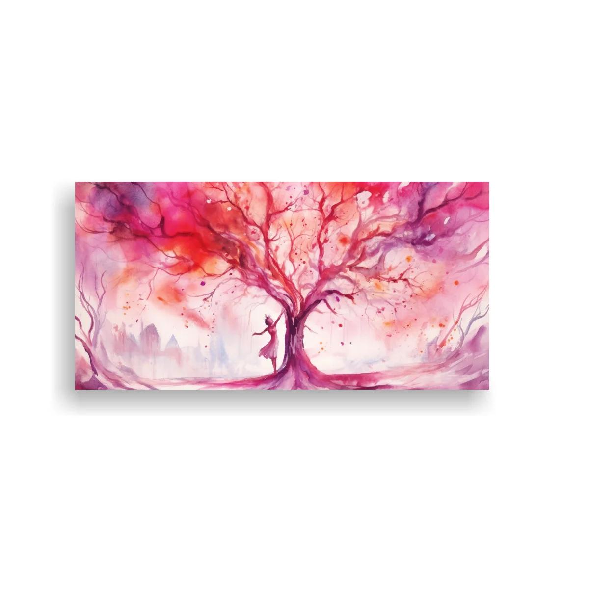 Cuadro árbol rosado en flor con fondo etéreo — imagen principal