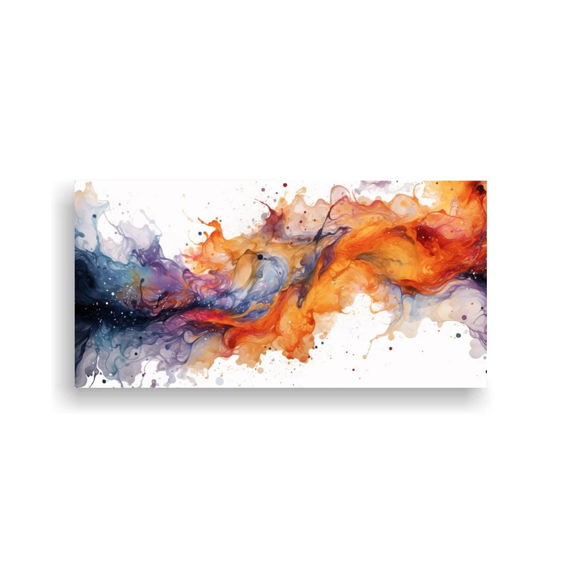 Cuadro remolino abstracto de tinta con velos translúcidos