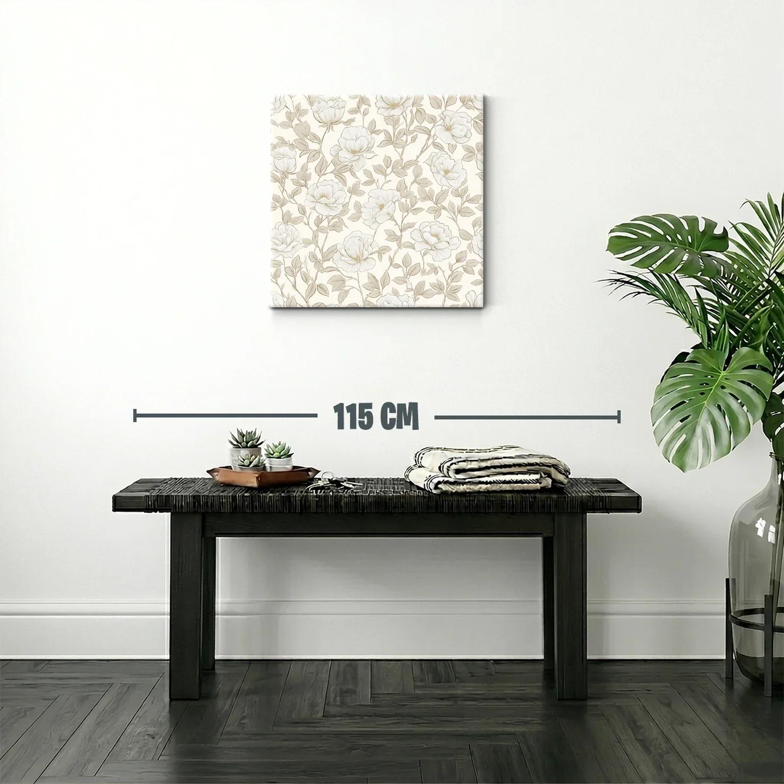 Diseño floral elegante en tonos beige y blanco suave — miniatura 2