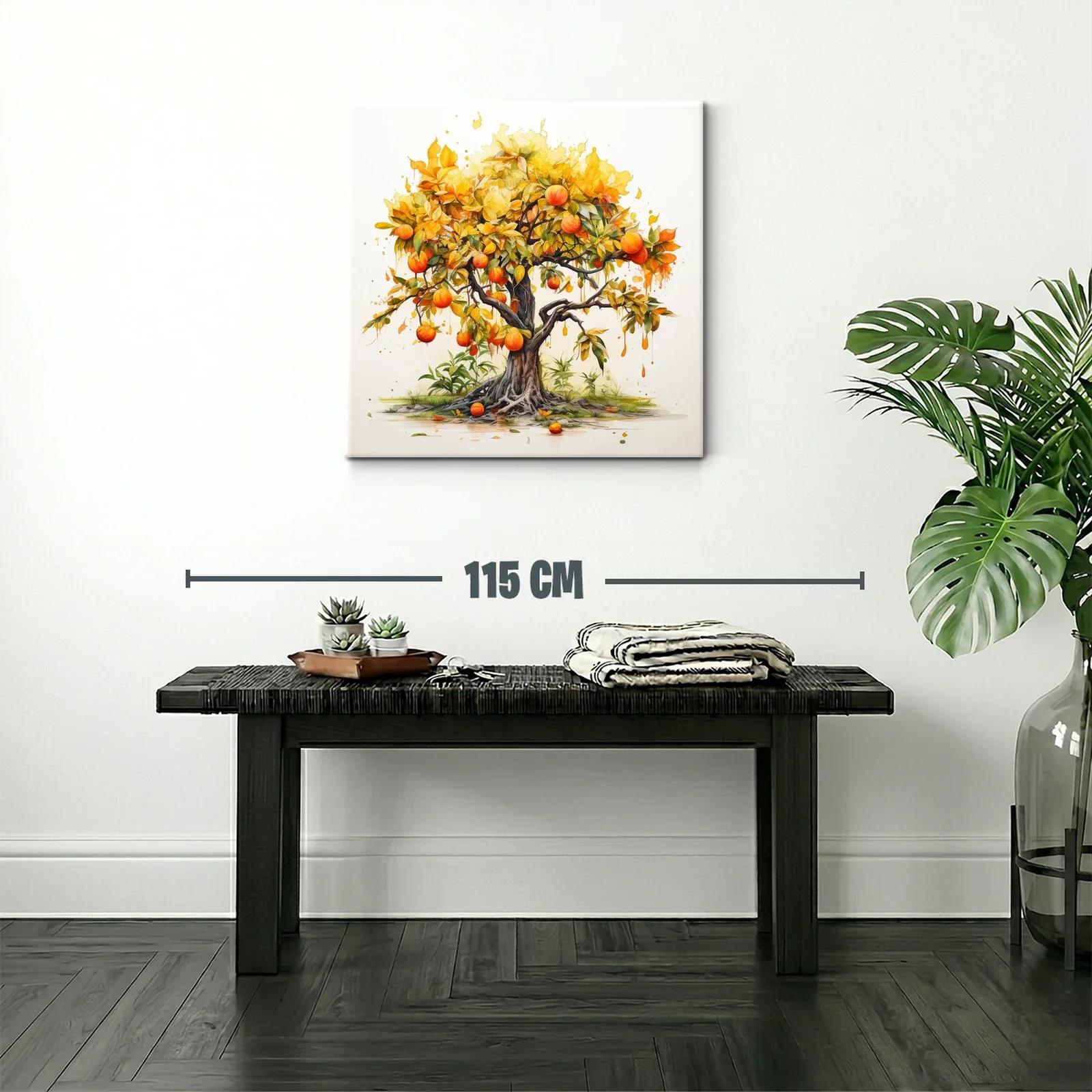 Árbol frutal vibrante con tonos cálidos y detalle artístico — miniatura 2