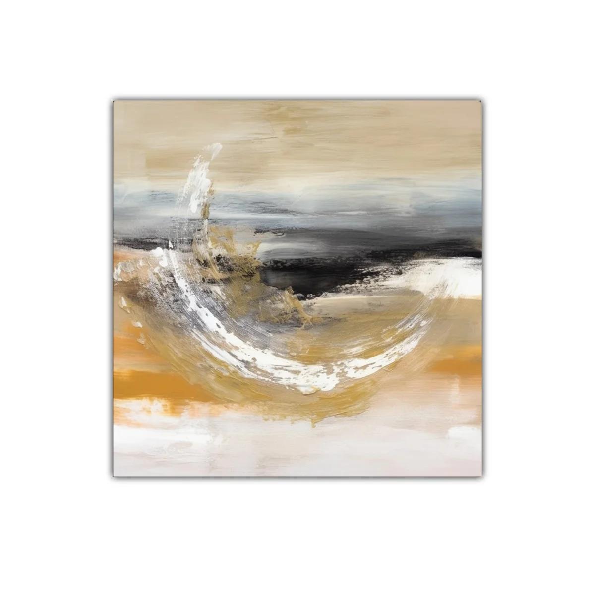 Cuadro abstracto con texturas orgánicas y tonos cálidos