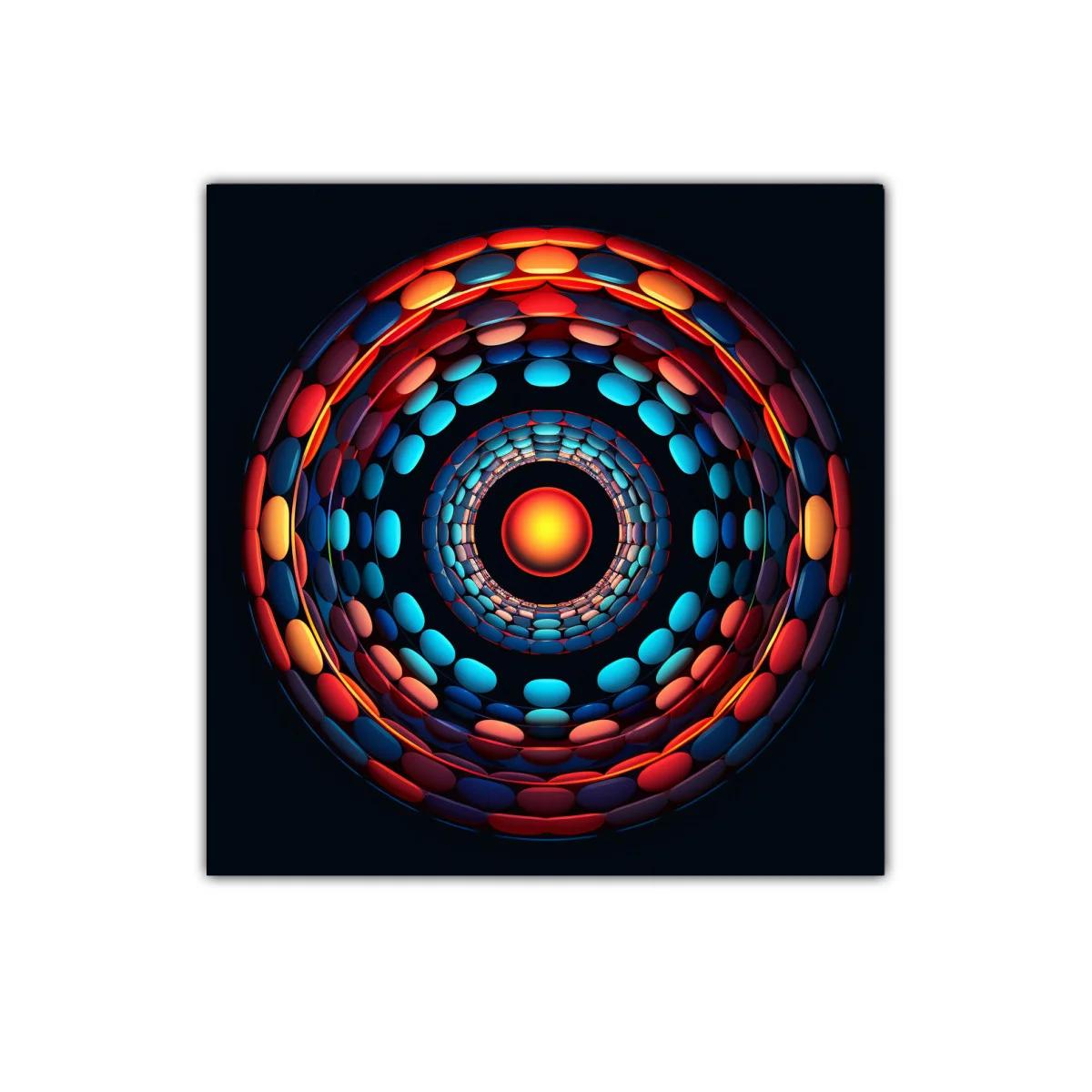 Cuadro decorativo caleidoscopio de colores vibrantes y círculos