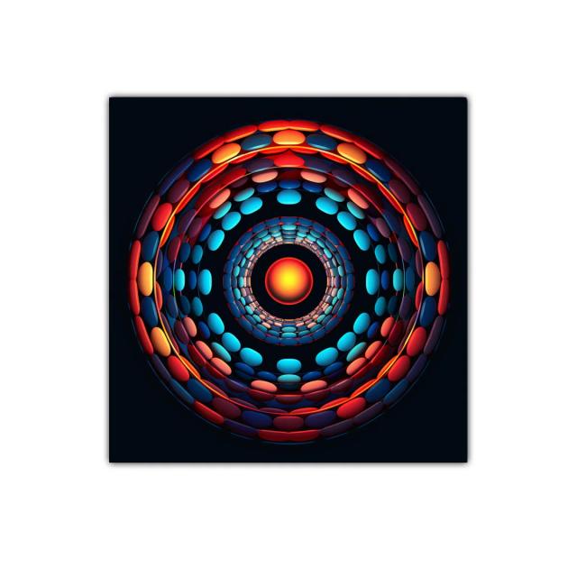 Cuadro decorativo caleidoscopio de colores vibrantes y círculos