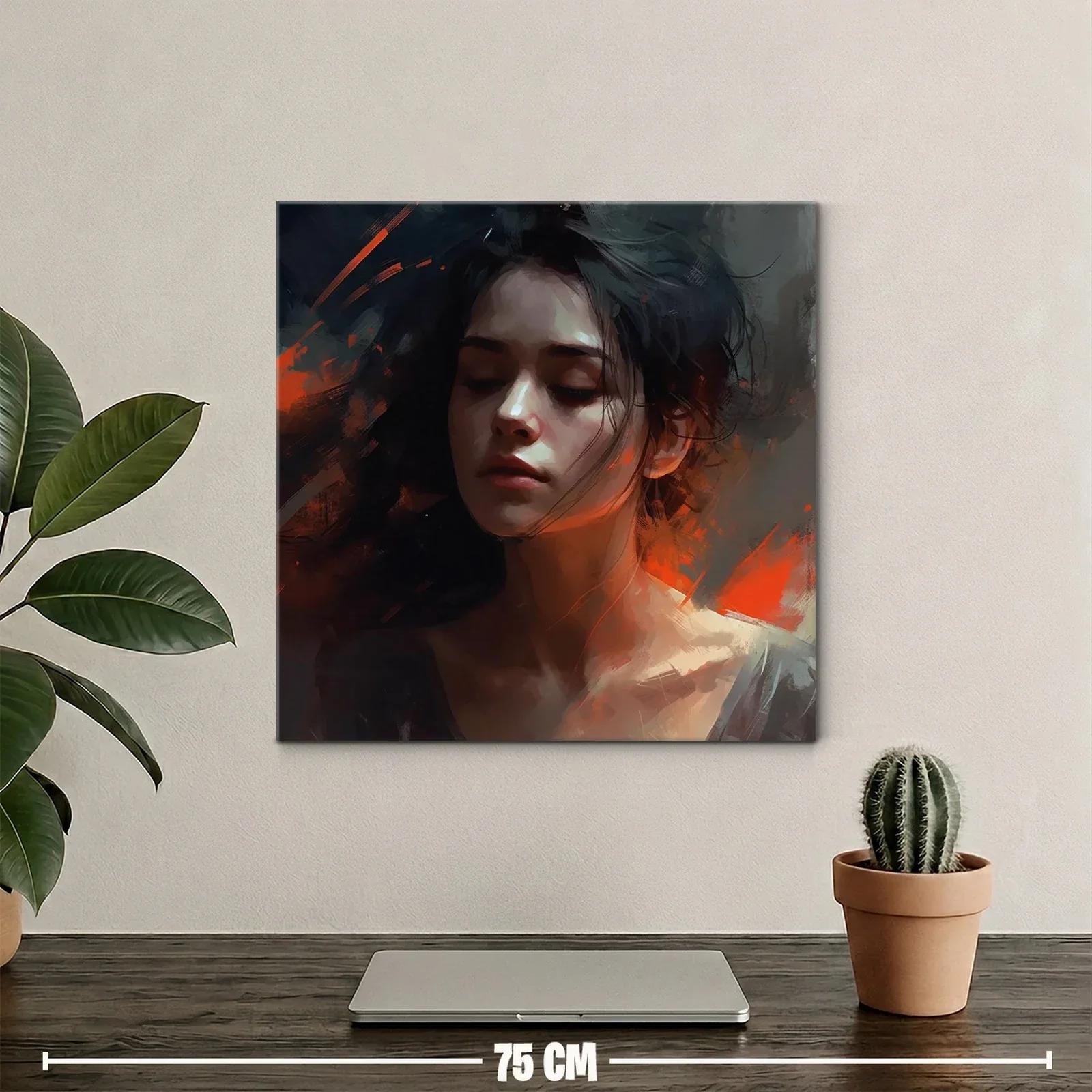 Retrato femenino con contraste de luces y sombras cálidas — miniatura 2