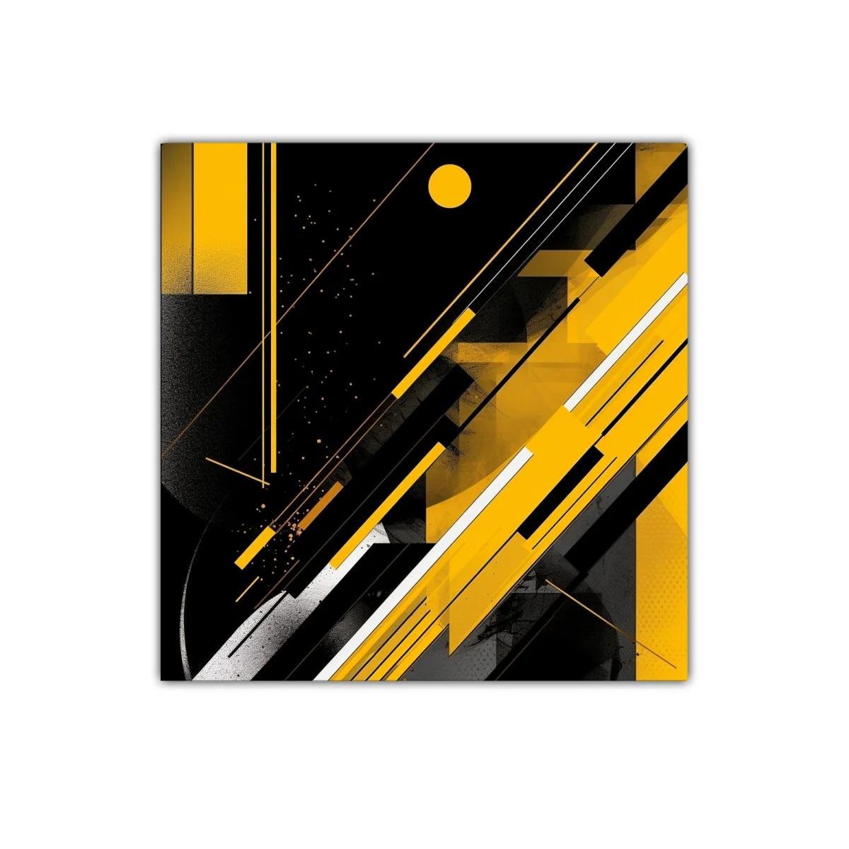 Composición geométrica en tonos amarillos y negros expresivos — imagen principal