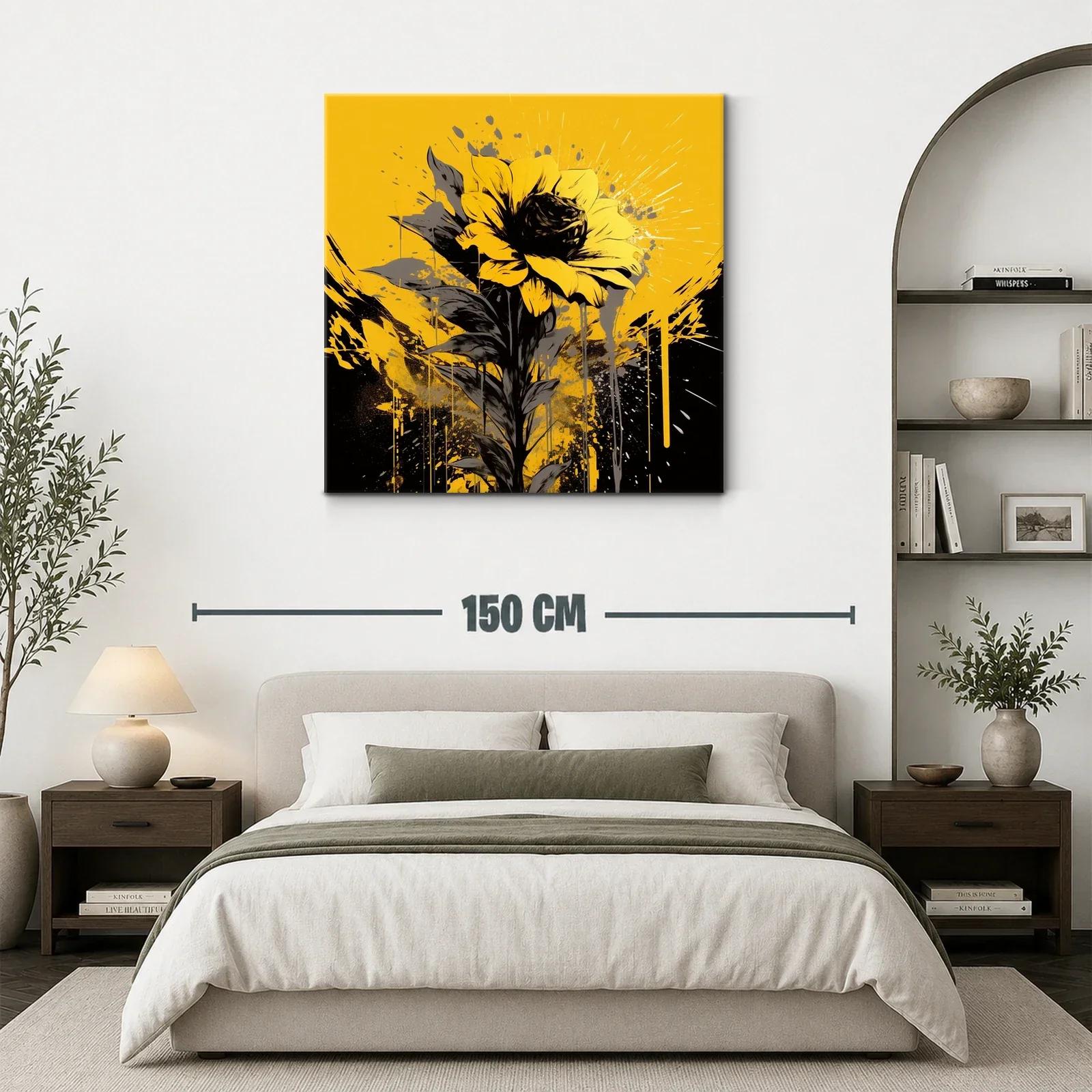 Girasol impactante con vibrante contraste en amarillo y negro — miniatura 3