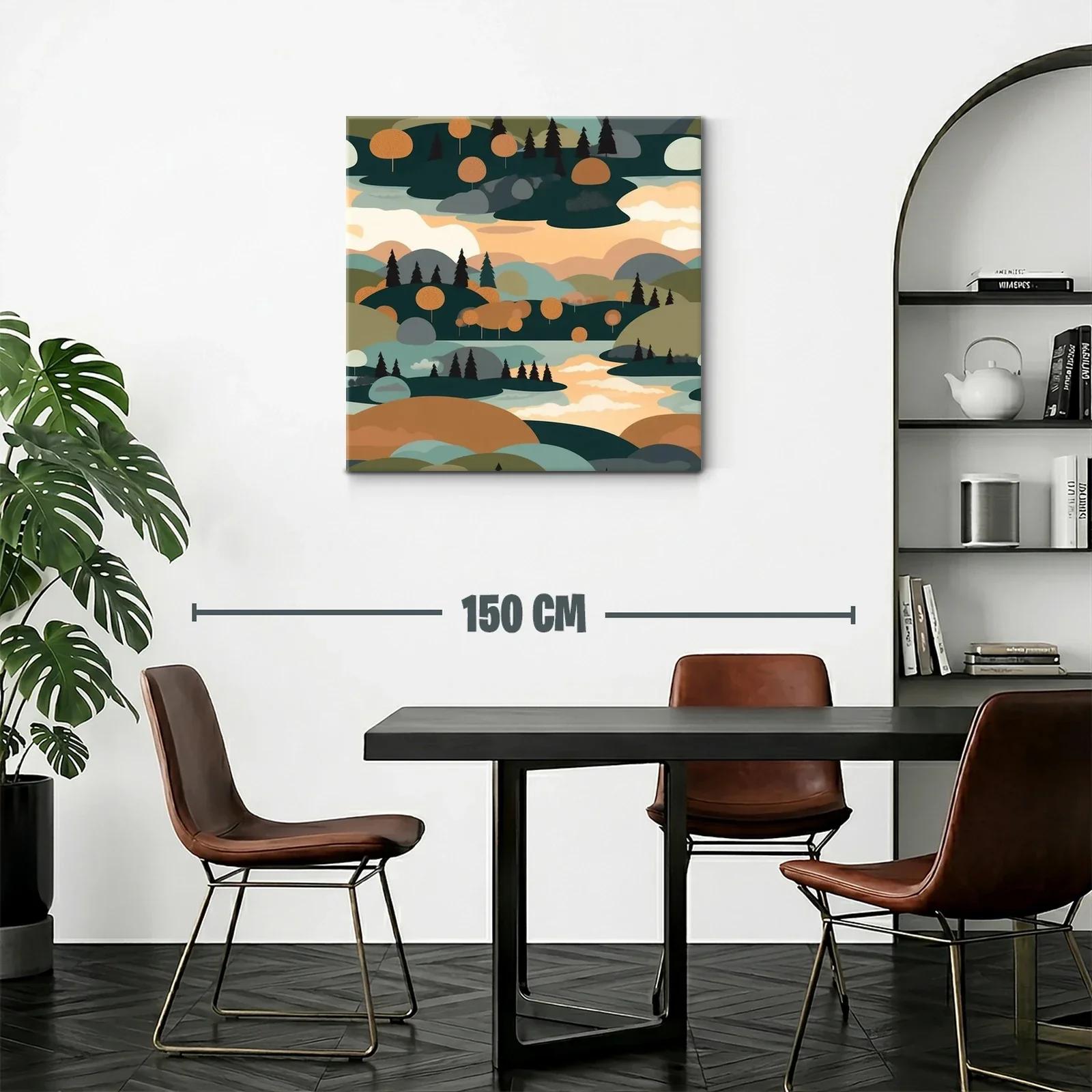 Paisaje abstracto con tonos cálidos y contrastes suaves — miniatura 2