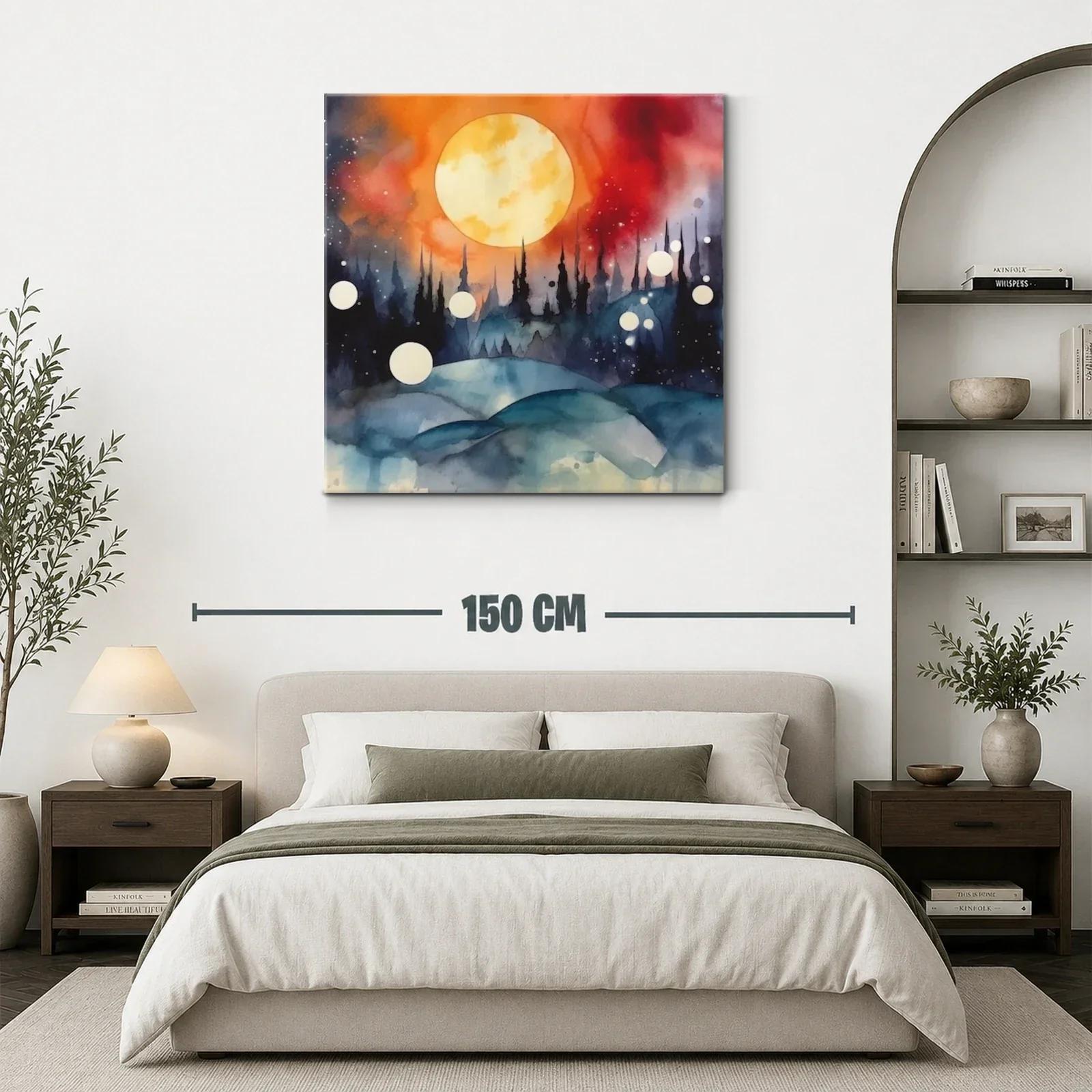Paisaje onírico con luna llena y cielo intenso — miniatura 3