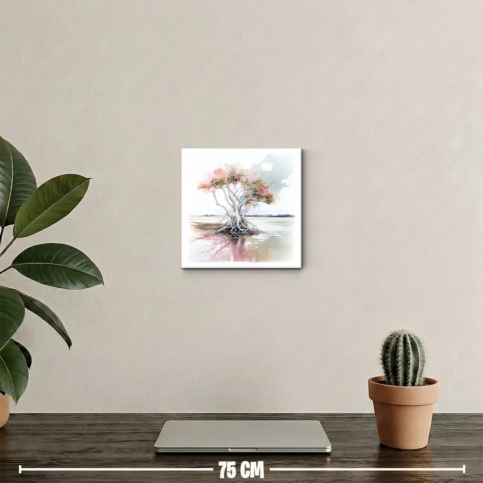 Árbol solitario con tonos suaves y reflejos acuáticos — miniatura 2