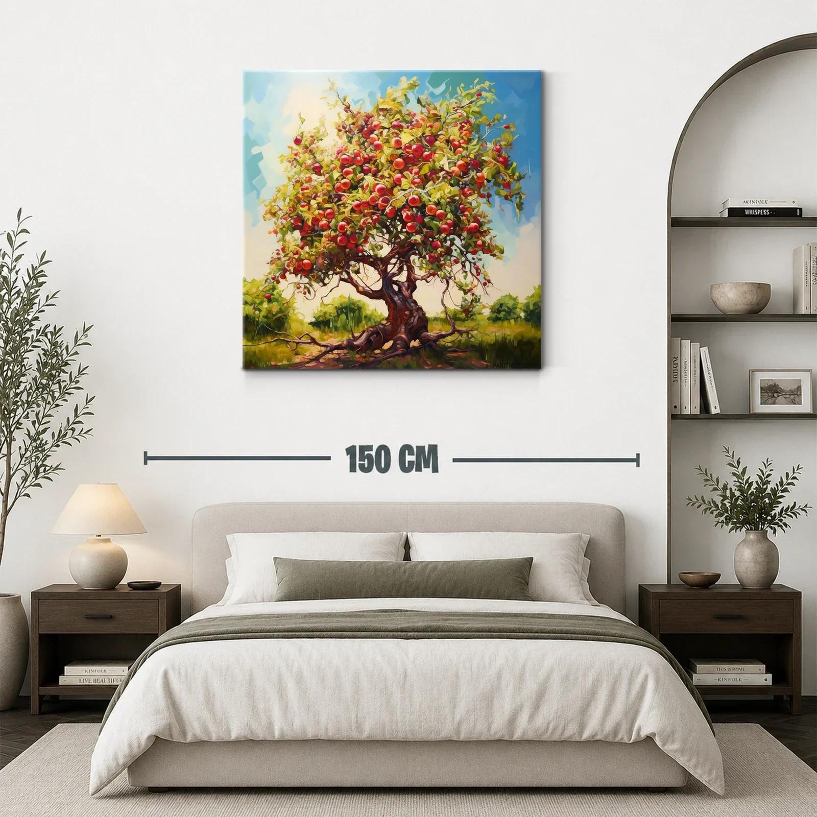 Árbol rebosante de manzanas en paisaje soleado — miniatura 3