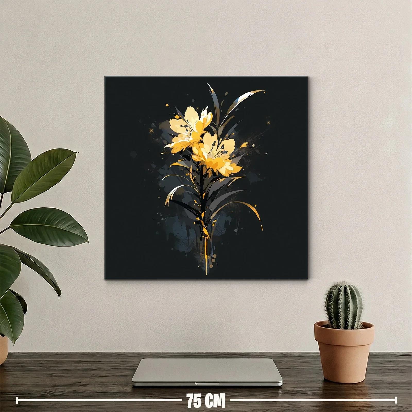 Elegante ramo de flores amarillas sobre fondo oscuro — miniatura 2