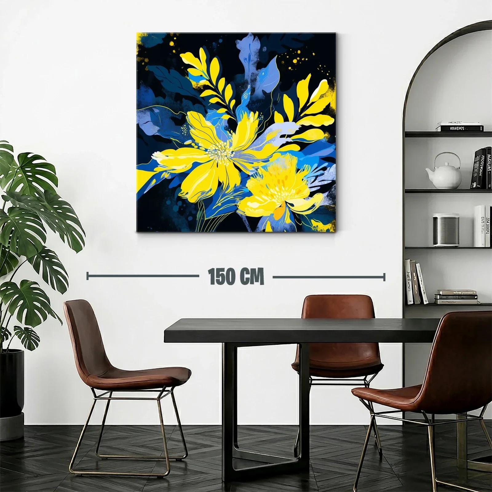 Flores vibrantes en tonos amarillos y azules expresivos — miniatura 2