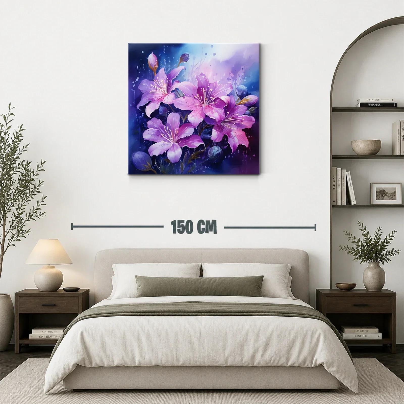 Cuadro con diseño floral en tonos violetas y lilas delicados — miniatura 3