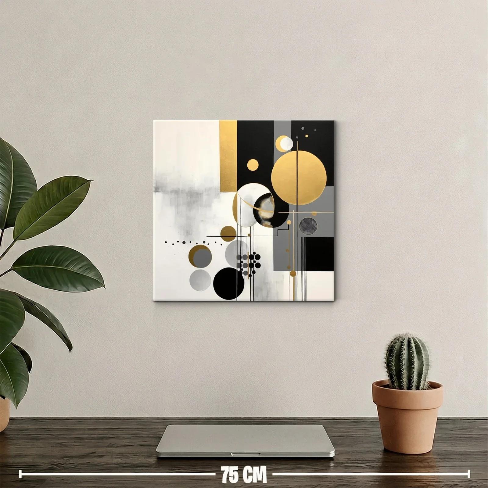 Composición geométrica con elegantes tonos dorados y grises — miniatura 2