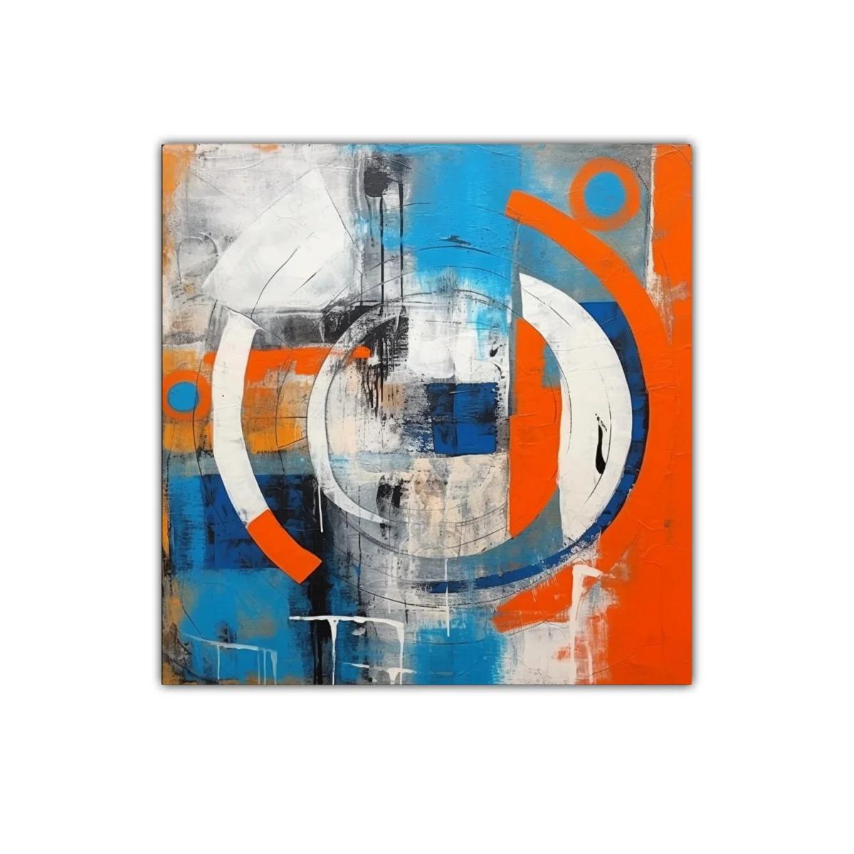 Cuadro abstracto con formas circulares y colores vibrantes — miniatura 1
