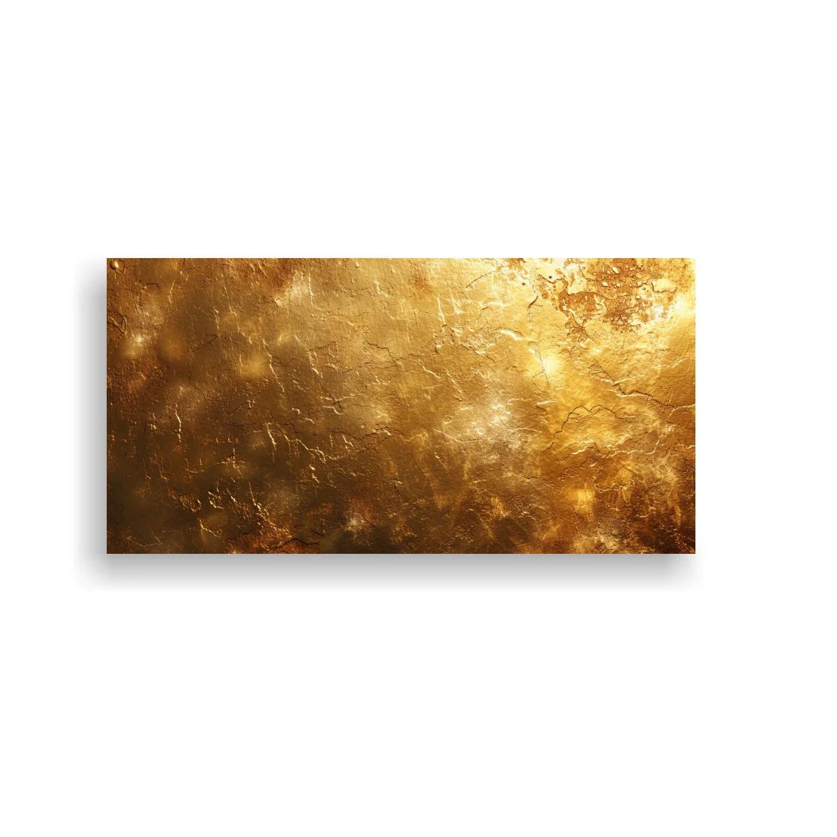 Cuadro textura abstracta dorada con pátina metálica
