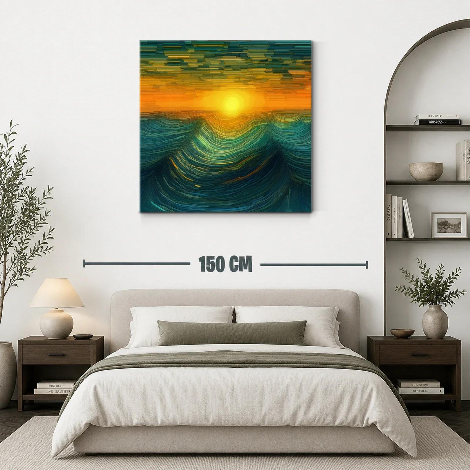 Inspirador atardecer con ondas marinas en tonos cálidos — miniatura 3