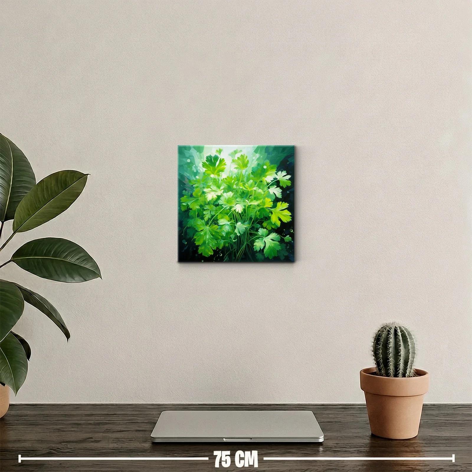 Vibrante cuadro decorativo con hojas verdes frescas — miniatura 2