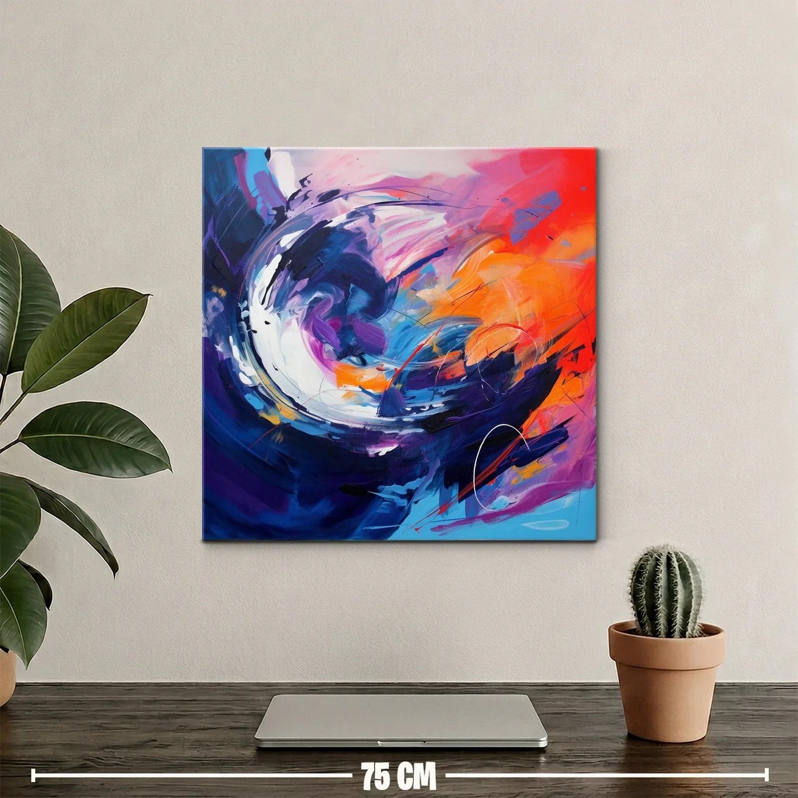 Composición Abstracta en Vibrantes Tonos Cálidos y Fríos — miniatura 2