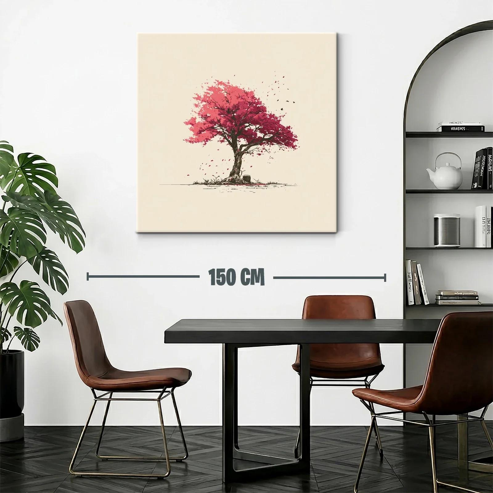 Árbol en tonos rojos con hojas desprendiéndose — miniatura 2