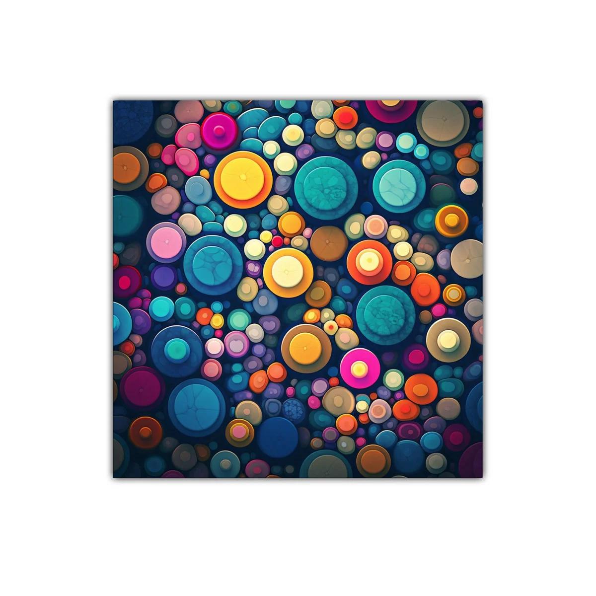 Composición colorida de círculos vibrantes en armonía dinámica