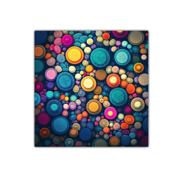 Composición colorida de círculos vibrantes en armonía dinámica