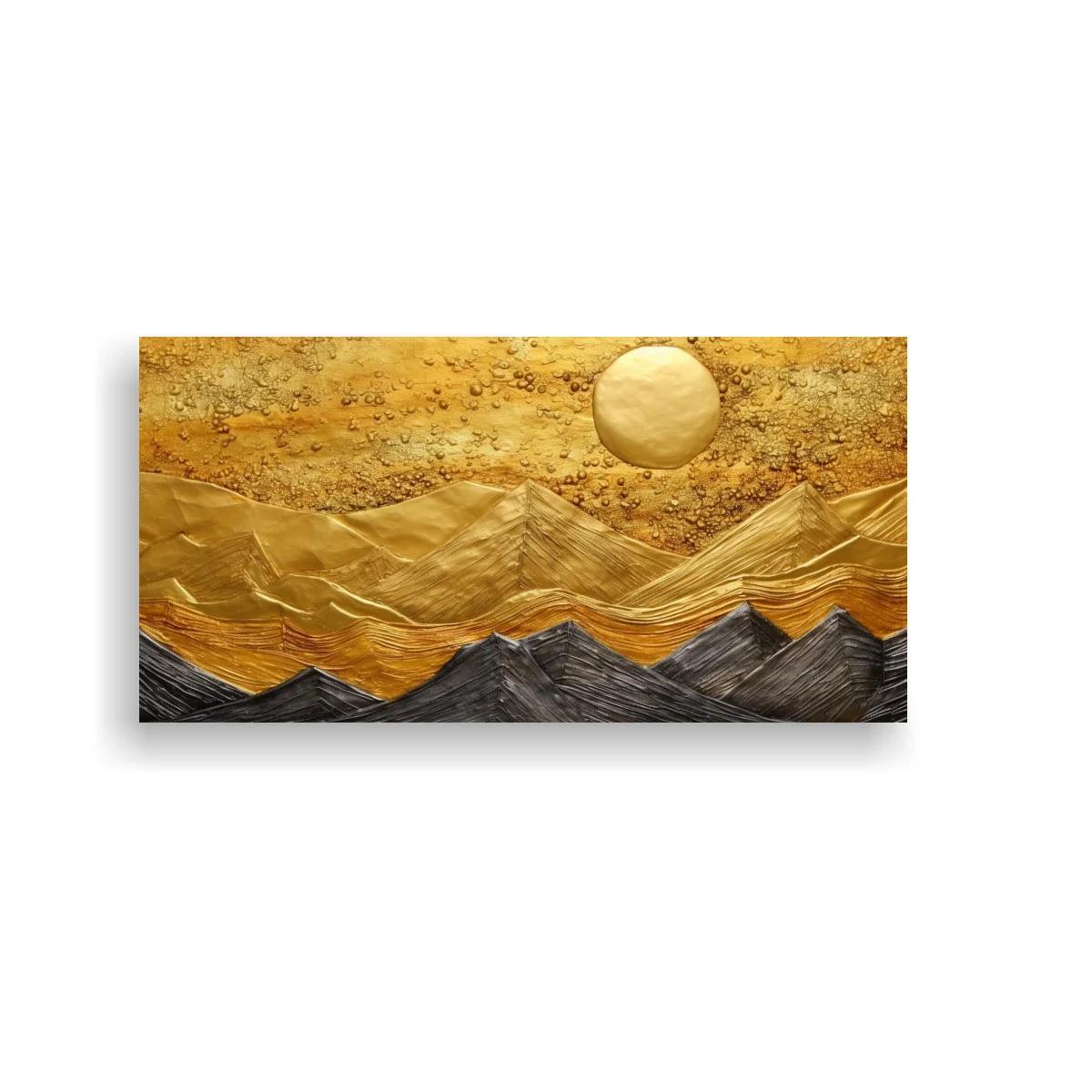 Cuadro paisaje de montañas con relieve texturizado