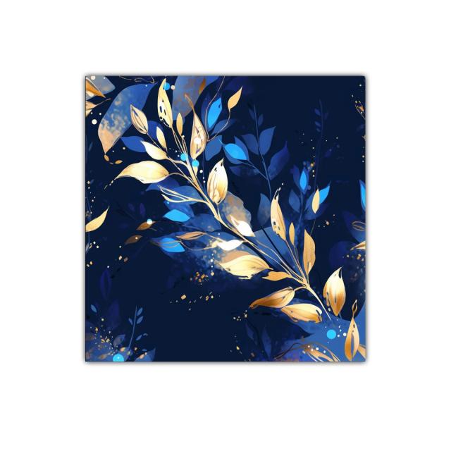 Elegancia natural en tonos dorados y azules vibrantes