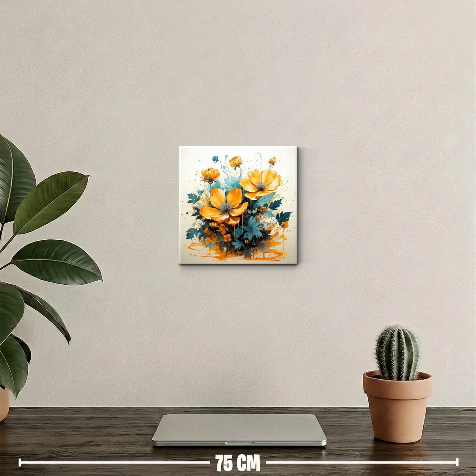 Flores vibrantes en tonos cálidos y azulados para decorar — miniatura 2
