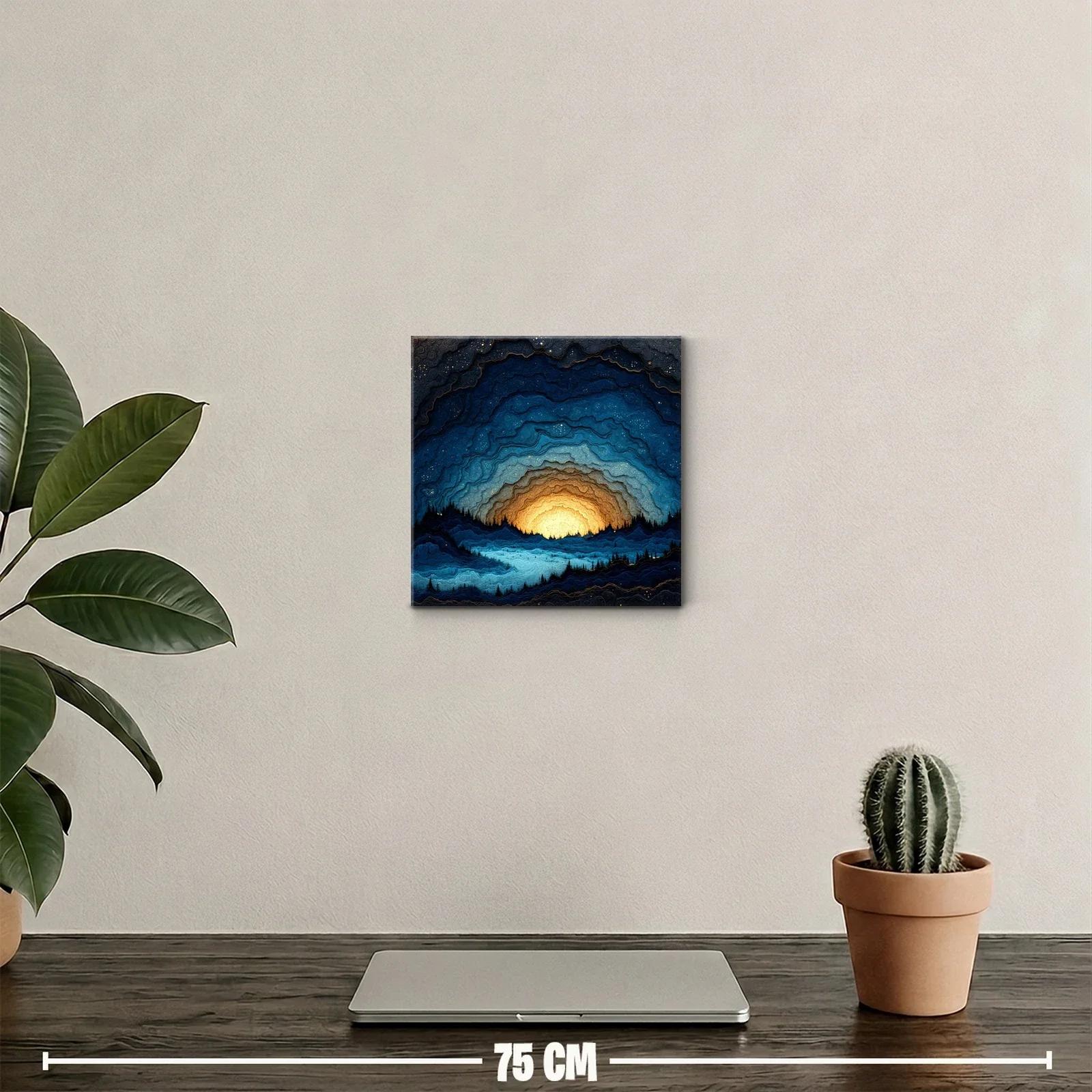 Atardecer estrellado en montañas onduladas azuladas — miniatura 2