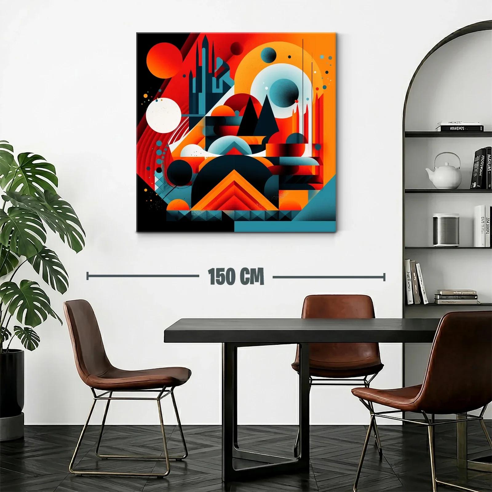 Composición geométrica vibrante con figuras abstractas y contrastes intensos — miniatura 2