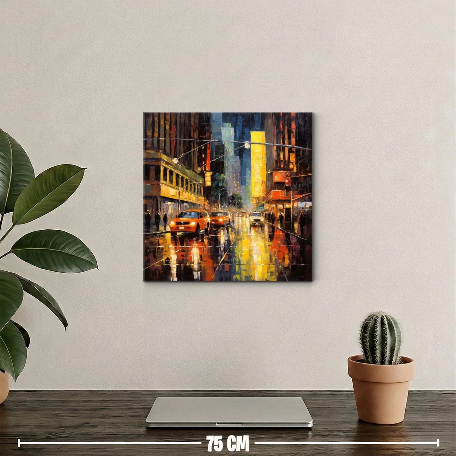 Atardecer urbano con reflejos vibrantes en ciudad nocturna — miniatura 2