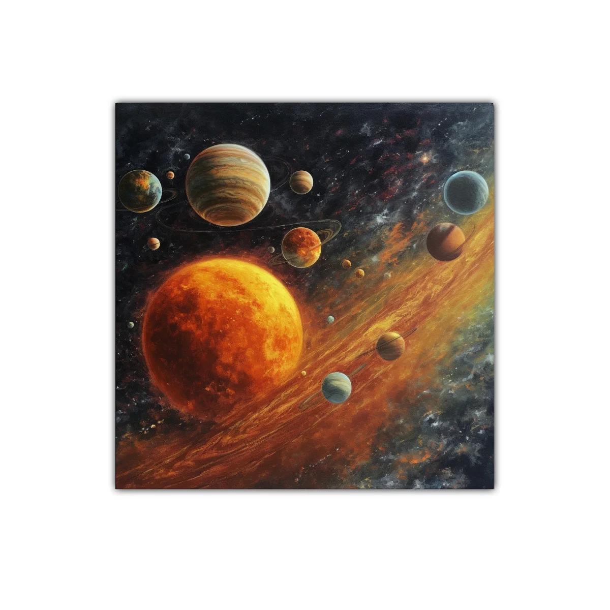 Cuadro del Sistema Solar en tonos cálidos y oscuros — imagen principal