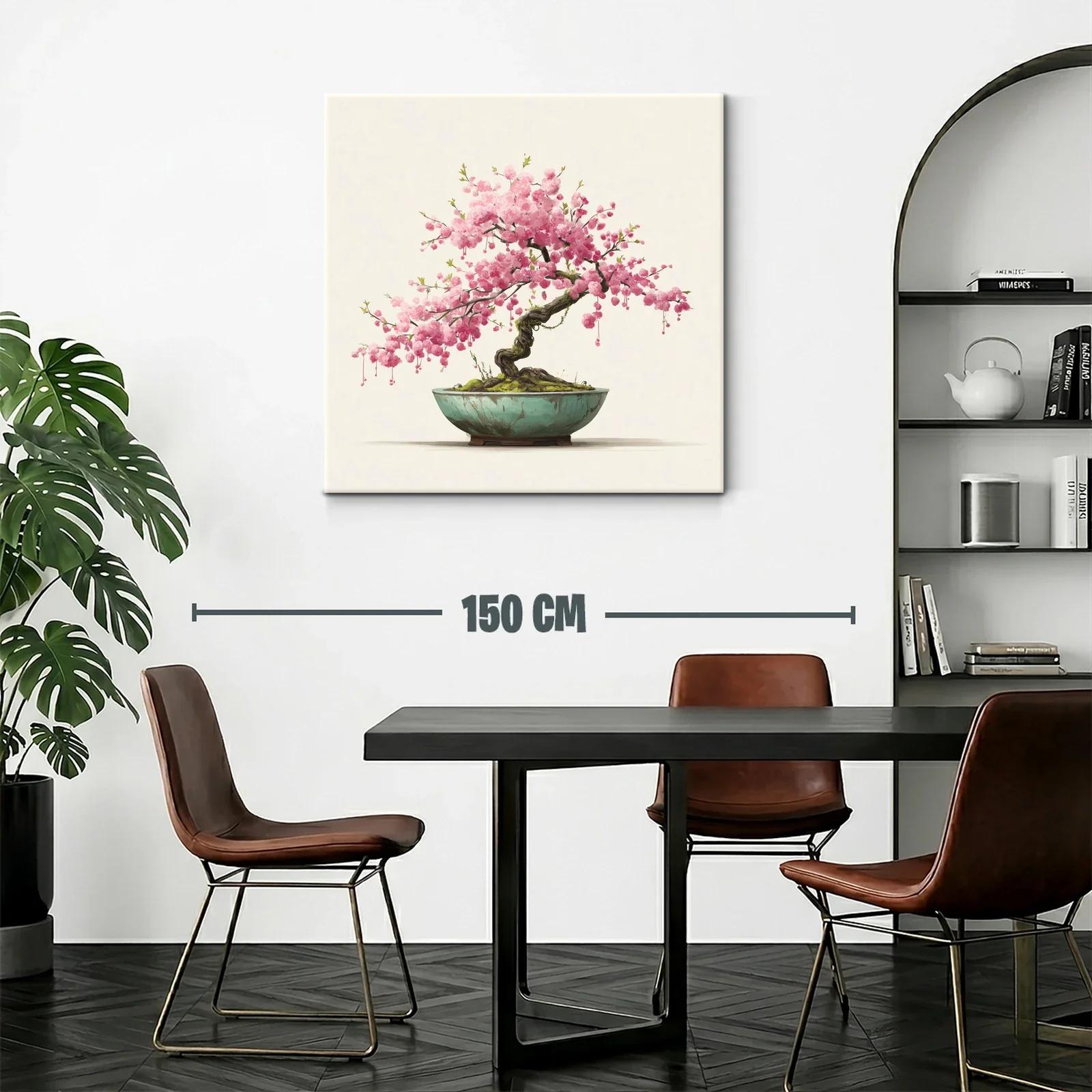 Bonsái con flores rosas que irradian serenidad y belleza natural — miniatura 2