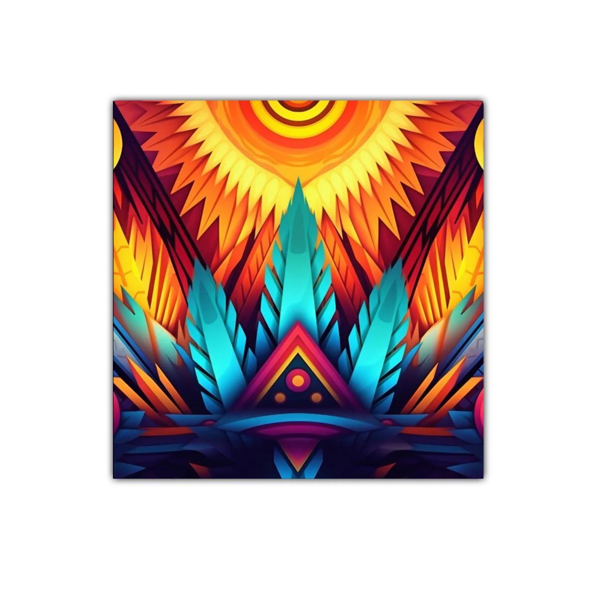 Cuadro decorativo con diseño geométrico y vibrantes colores