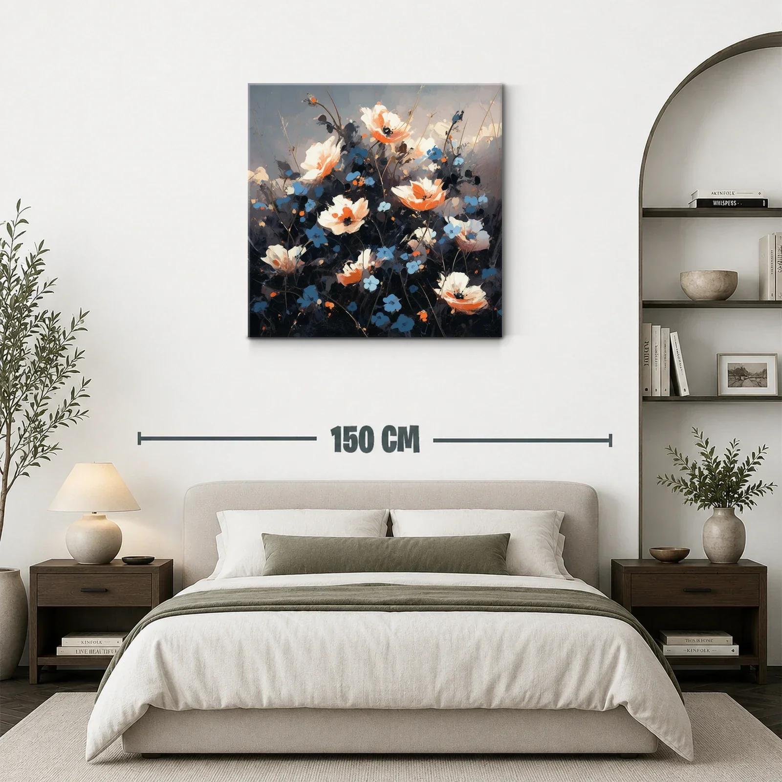 Ramo de flores en tonos azul y naranja vibrante — miniatura 3