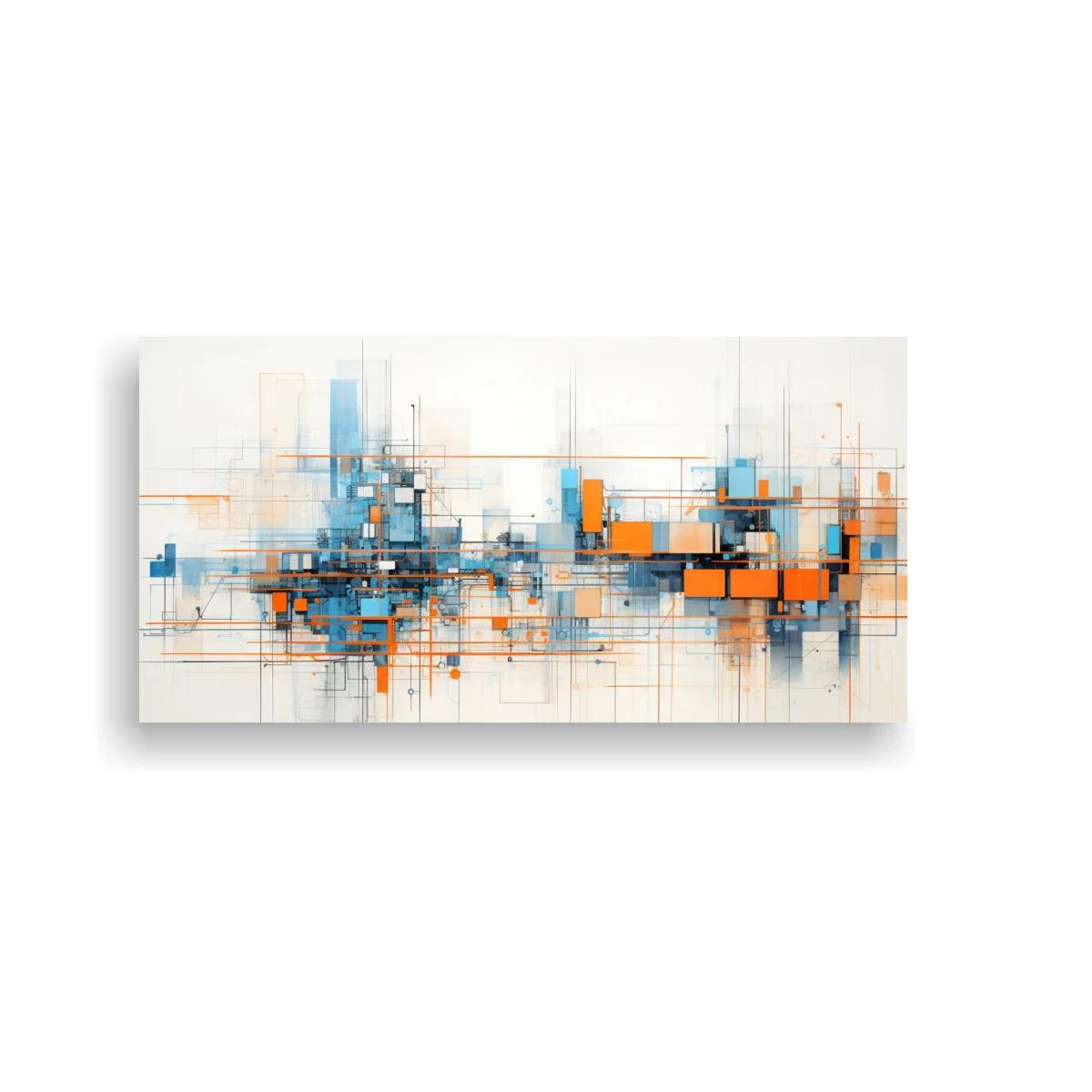 Cuadro abstracción arquitectónica con rectángulos superpuestos