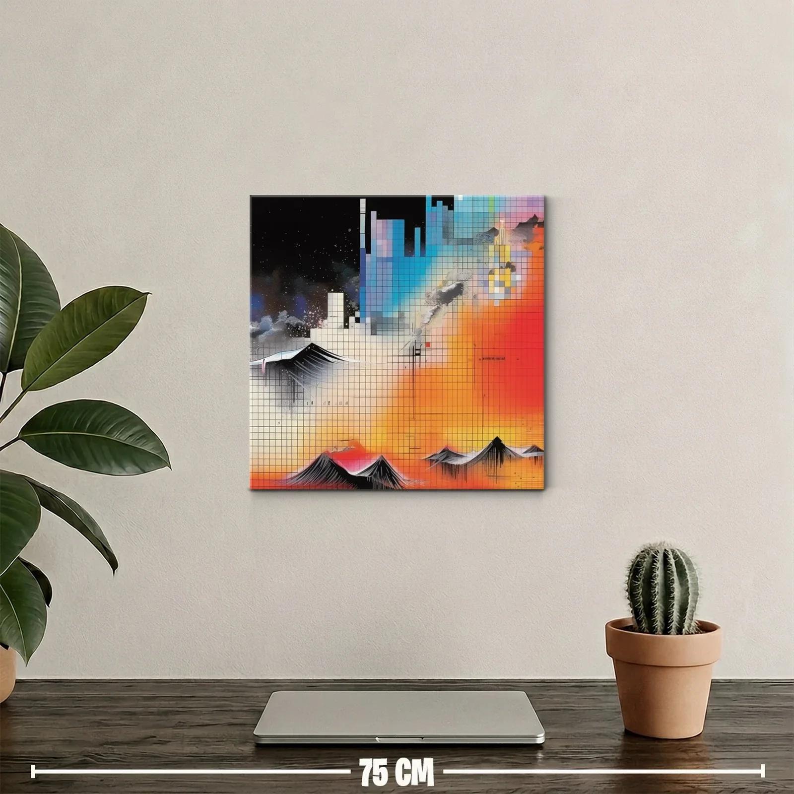 Composición geométrica con montañas y cielo estrellado — miniatura 2