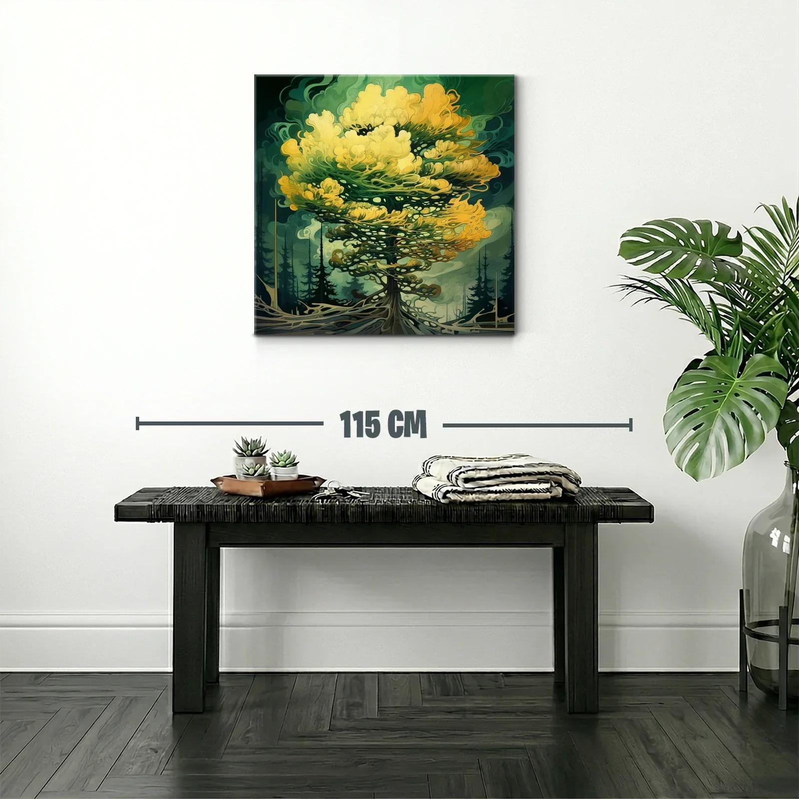 Árbol fantástico con tonos verdes y amarillos vibrantes — miniatura 2