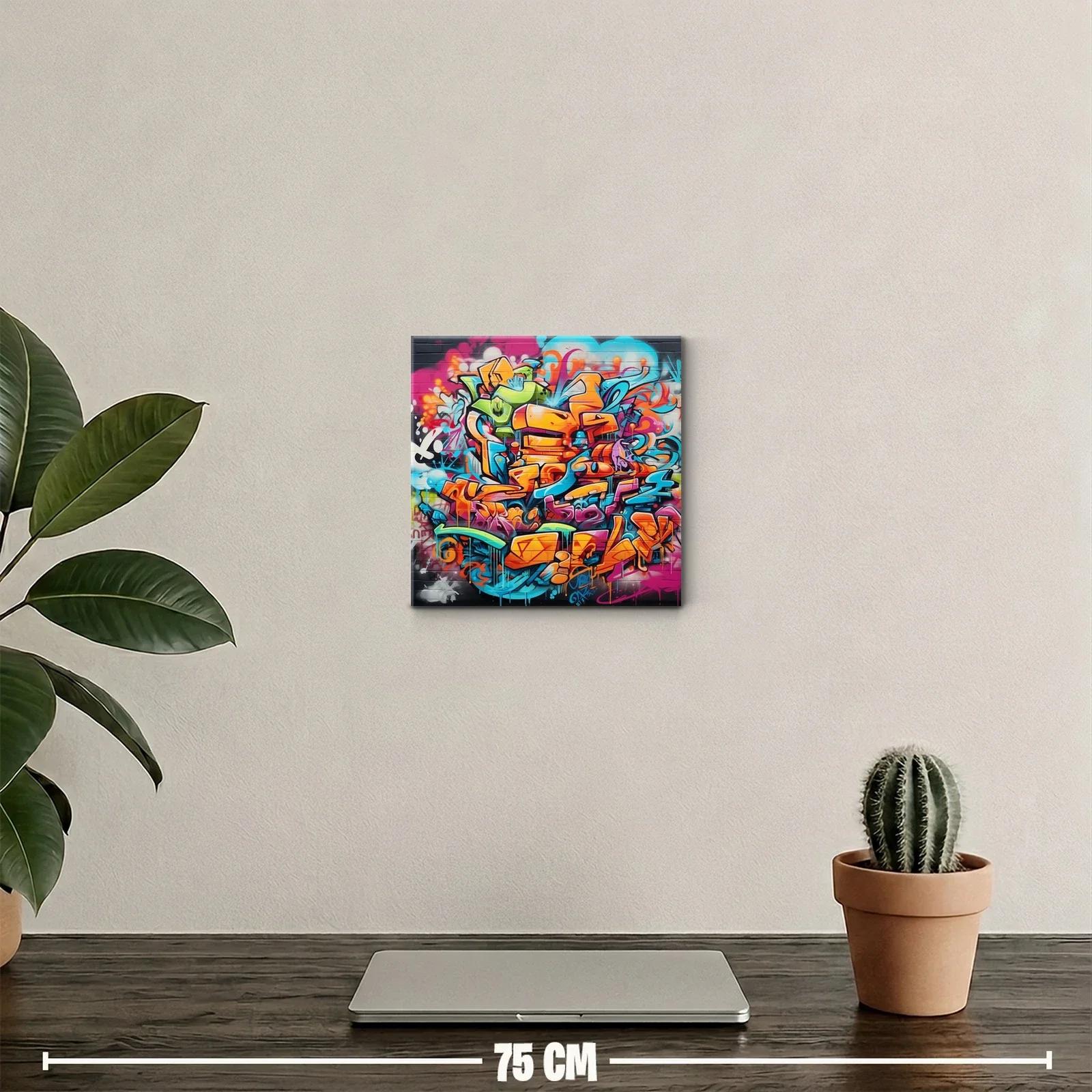 Cuadro decorativo con arte urbano colorido y vibrante — miniatura 2