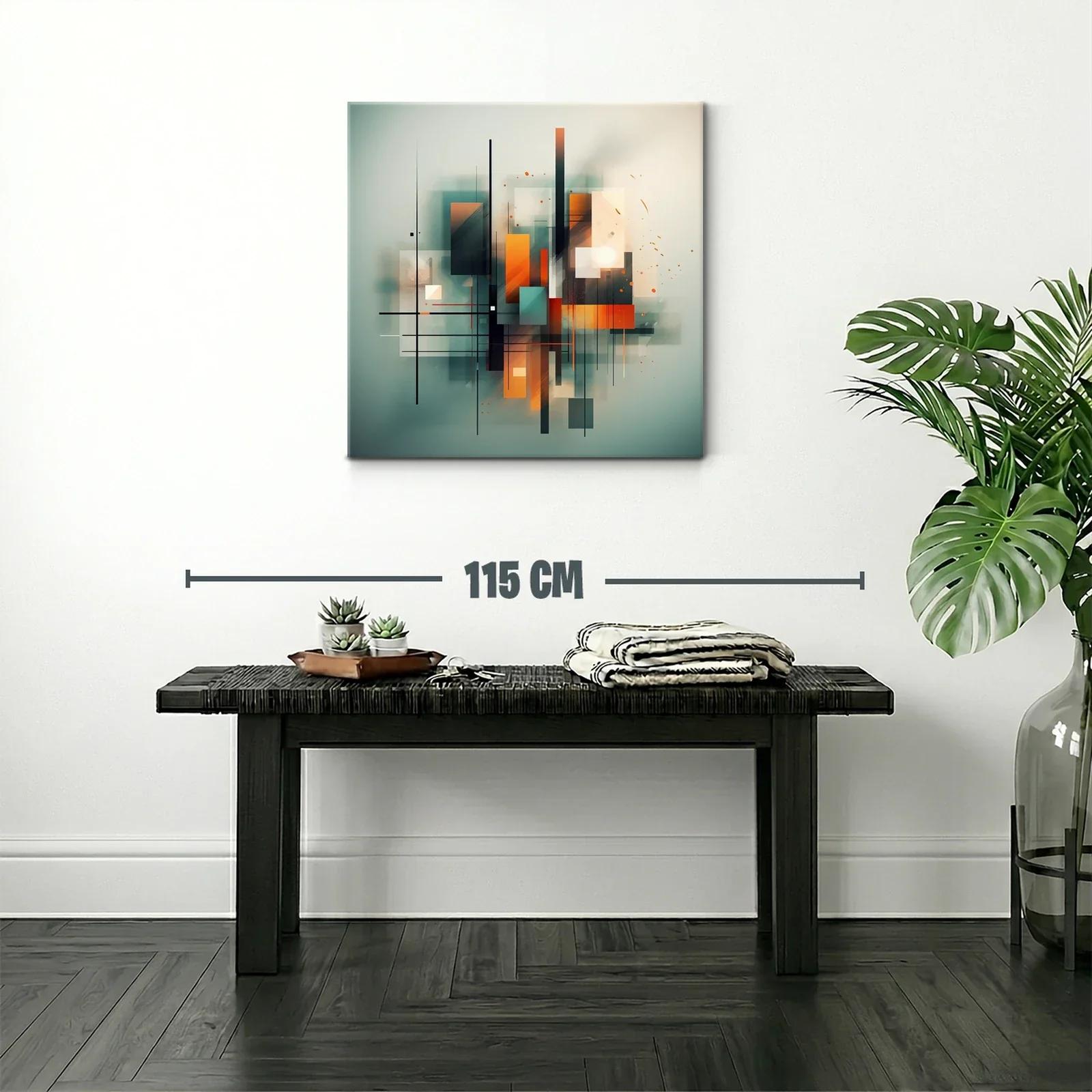 Composición abstracta en tonos cálidos y fríos — miniatura 2