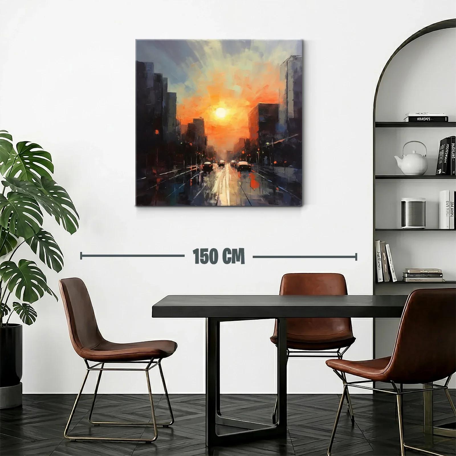 Atardecer vibrante en ciudad urbana al anochecer — miniatura 2
