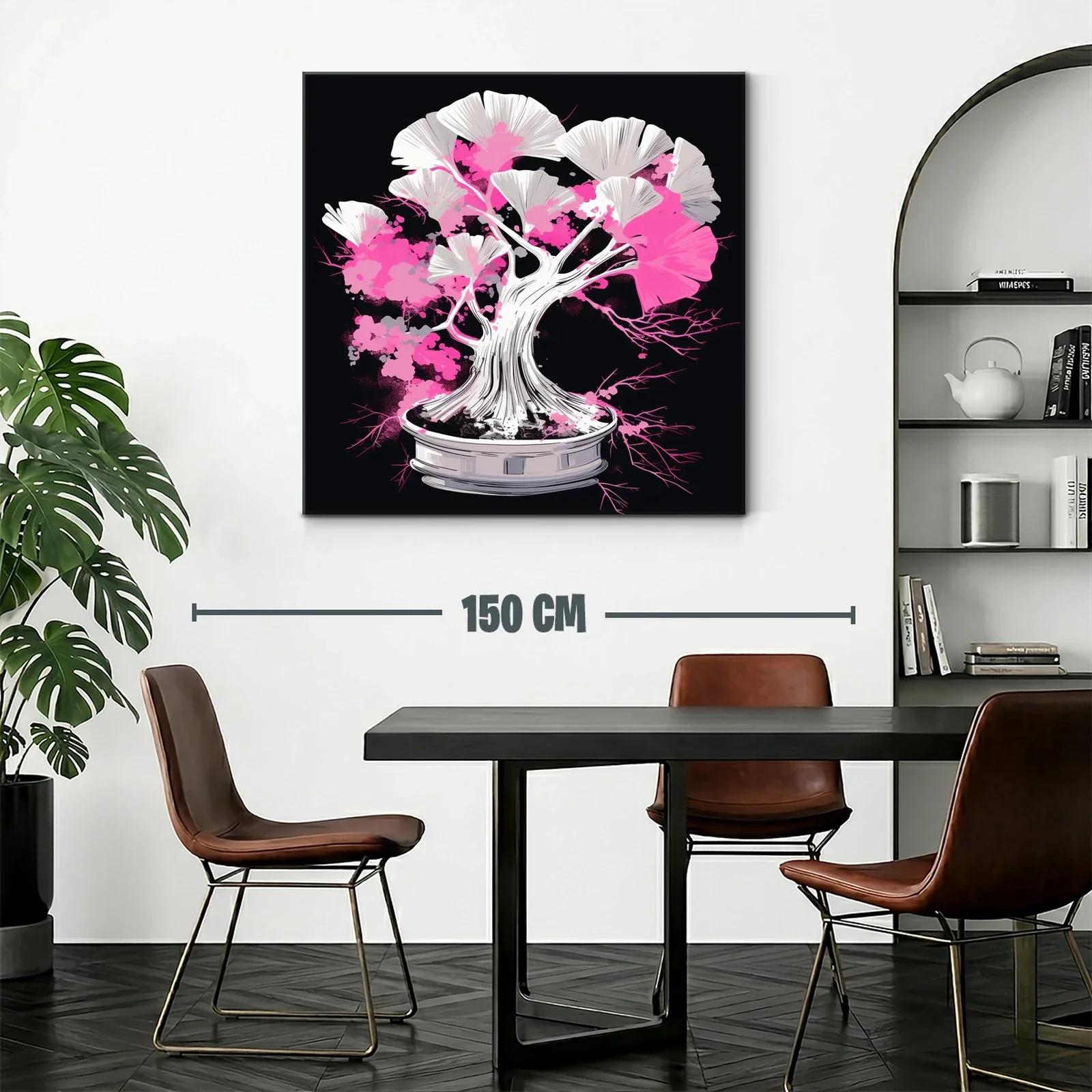 Cuadro Árbol Bonsái con Tonos Rosados y Blancos Vibrantes — miniatura 2