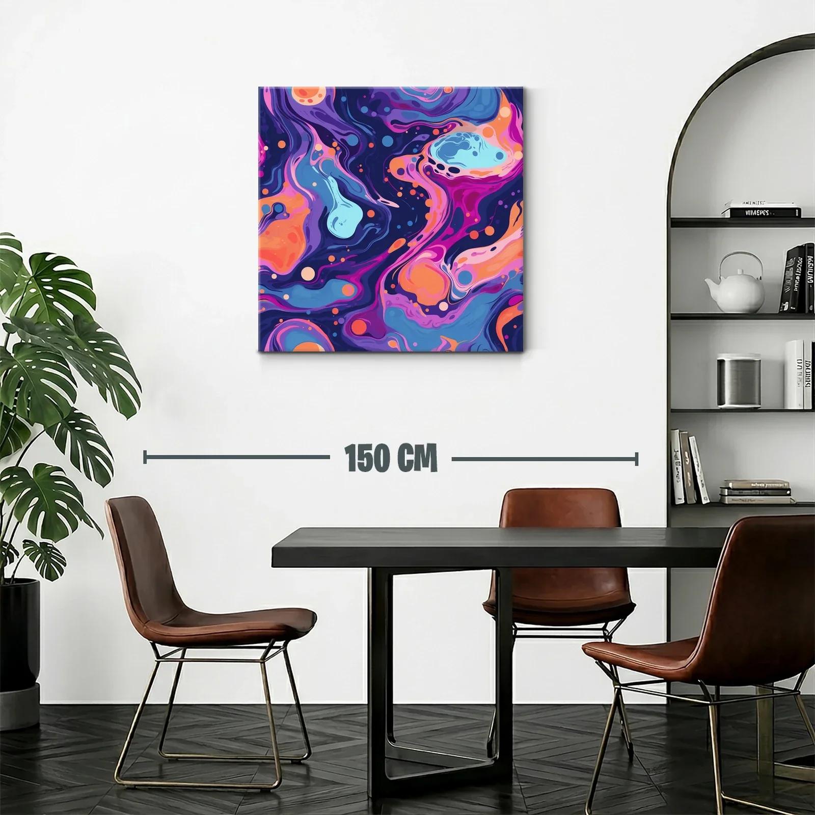 Cuadro con diseño abstracto en tonos vibrantes y fluidos — miniatura 2